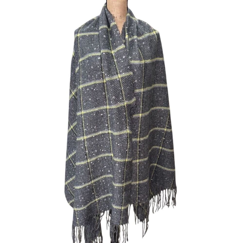 Unbranded Women's Gray Shawl Wrap with Yellow & Silver Specks